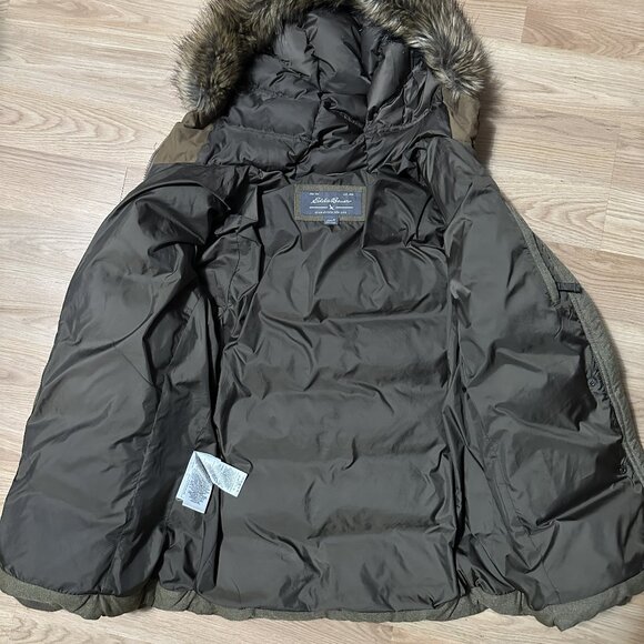 Eddie Bauer Women's Brown Goose Down Puffer Coat Jacket Size M Winter Ski - Picture 2 of 4